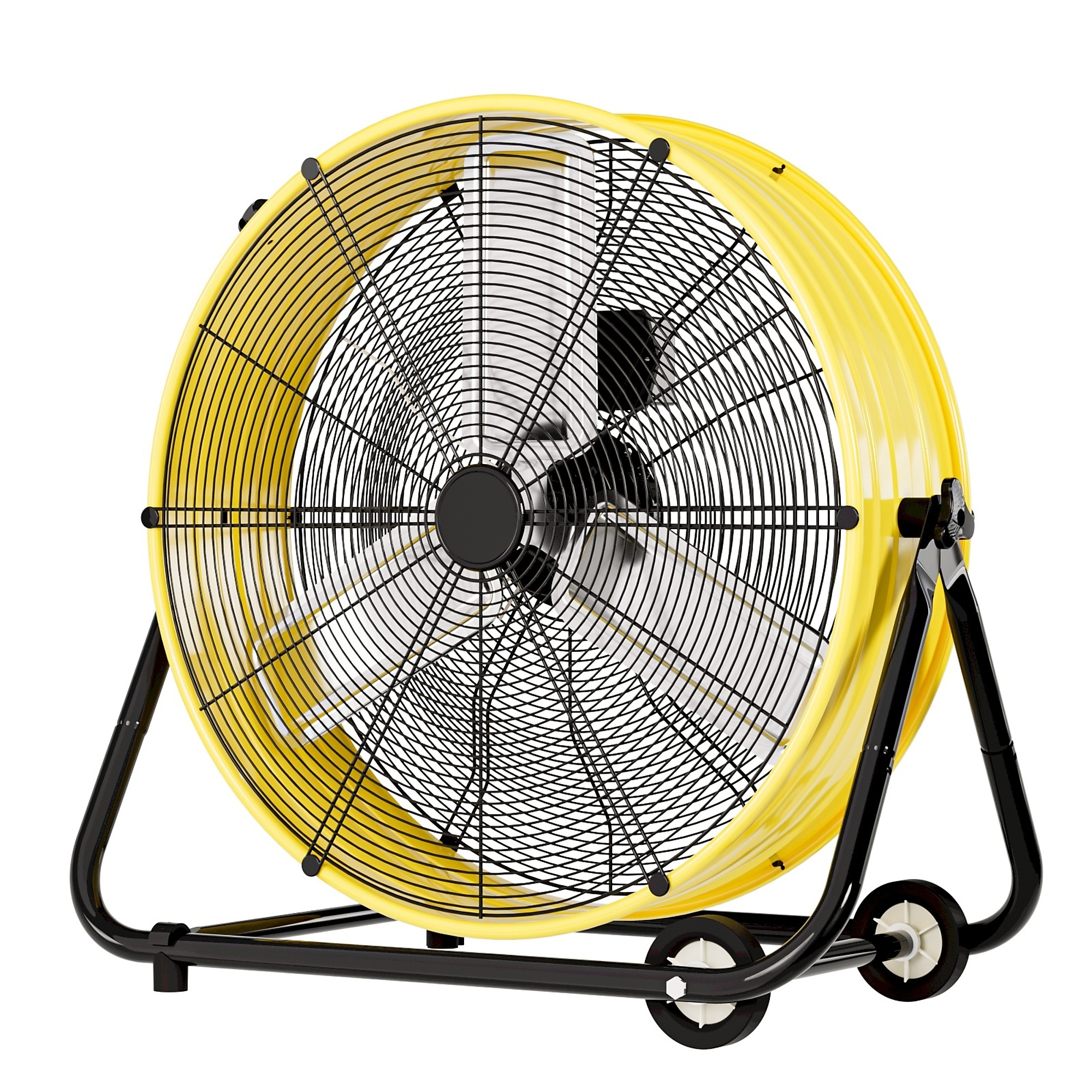EdenDirect 24 Inch Industrial Drum Fan, Max 8800 CFM High Velocity Floor Fan, 3 Speed Heavy Duty Metal Air Circulator, 360° Tilt with Casters Handle for Patios, Garage, Warehouse, Basement